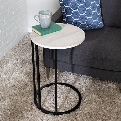 Honey-Can-Do Round C-Shape End Table