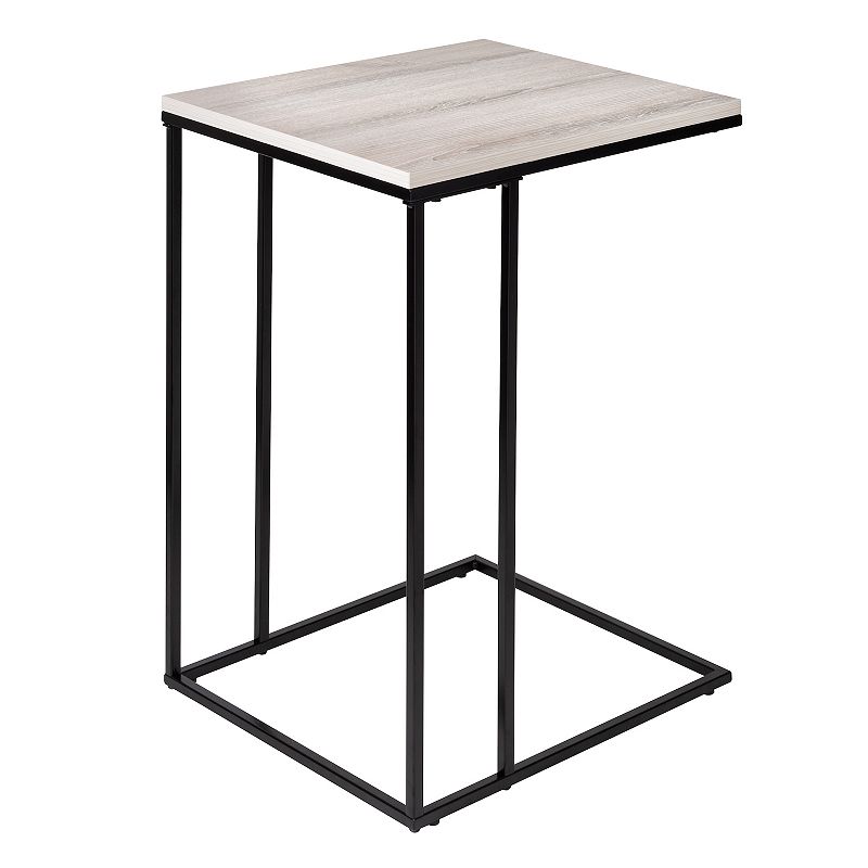 Honey-Can-Do Square C-Shape End Table, Black