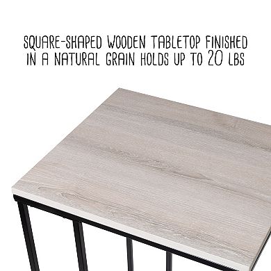 Honey-Can-Do Square C-Shape End Table