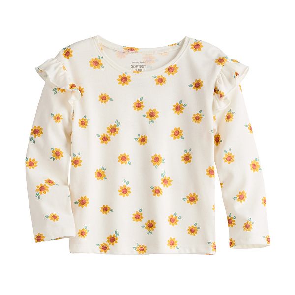 Toddler Girl Jumping Beans® Ruffle Shoulder Long Sleeve Tee