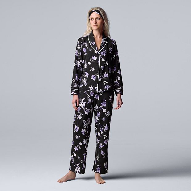 Women's Simply Vera Vera Wang Pajamas: Wintery Nights Microfleece