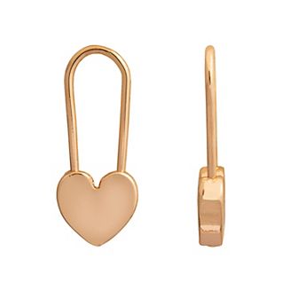LC Lauren Conrad Heart Safety Pin Nickel Free Drop Earrings