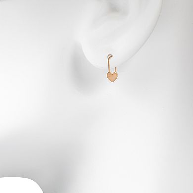 LC Lauren Conrad Heart Safety Pin Nickel Free Drop Earrings