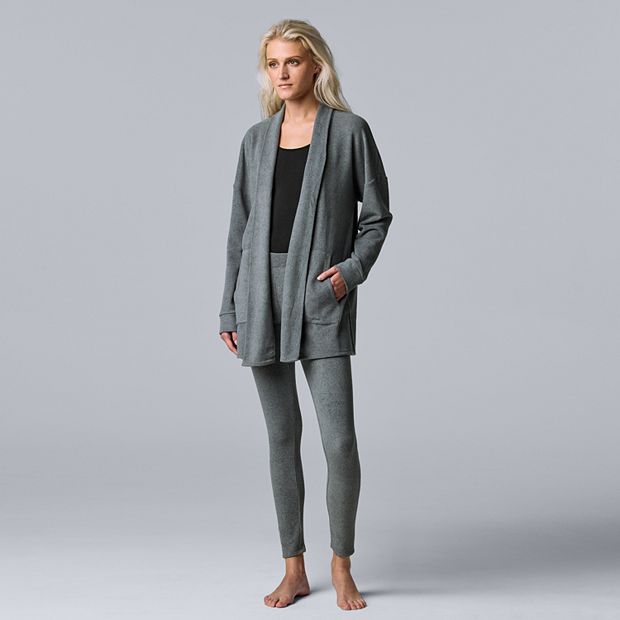 Women's Simply Vera Vera Wang Stretch Fleece Cardigan and Leggings Set