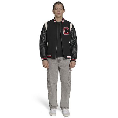 Men's Champion® Mixed Media Varsity Jacket with Patches