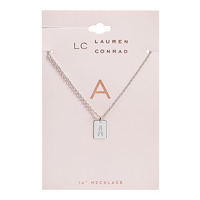 LC Lauren Conrad Initial Cutout Dog Tag Necklace