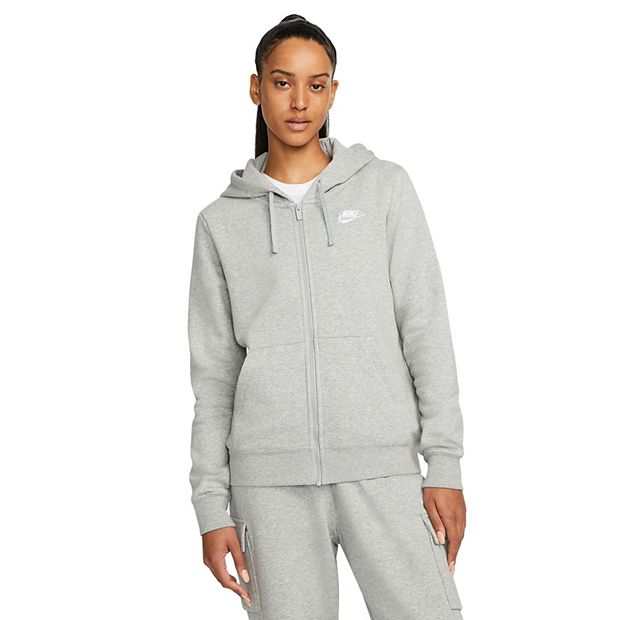 Womens grey full zip hoodie sale