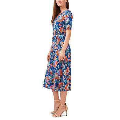 Women's Chaus V-Neck Faux-Wrap Midi Dress