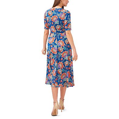 Women's Chaus V-Neck Faux-Wrap Midi Dress