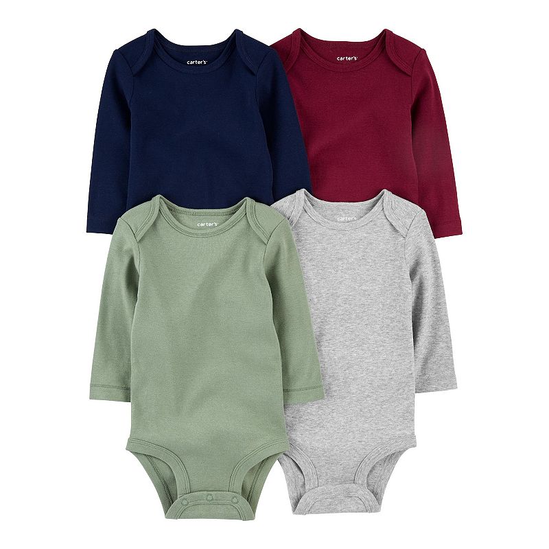 Carter's Baby Boys or Baby Girls Long Sleeve Solid Bodysuits