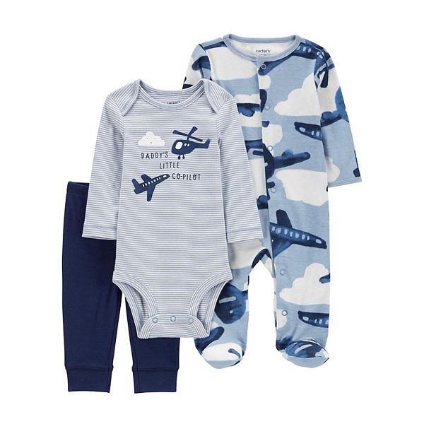 Gerber Bills Baby Boys 3-Piece Bodysuit, Sleep 'n Play, and Cap Set