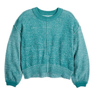 Juniors' SO® Balloon Sleeve Crewneck Sweater