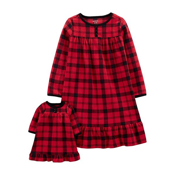 Girls 4 14 Carter s Christmas Buffalo Plaid Nightgown Matching