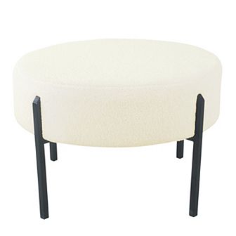 HomePop Modern Sherpa Ottoman