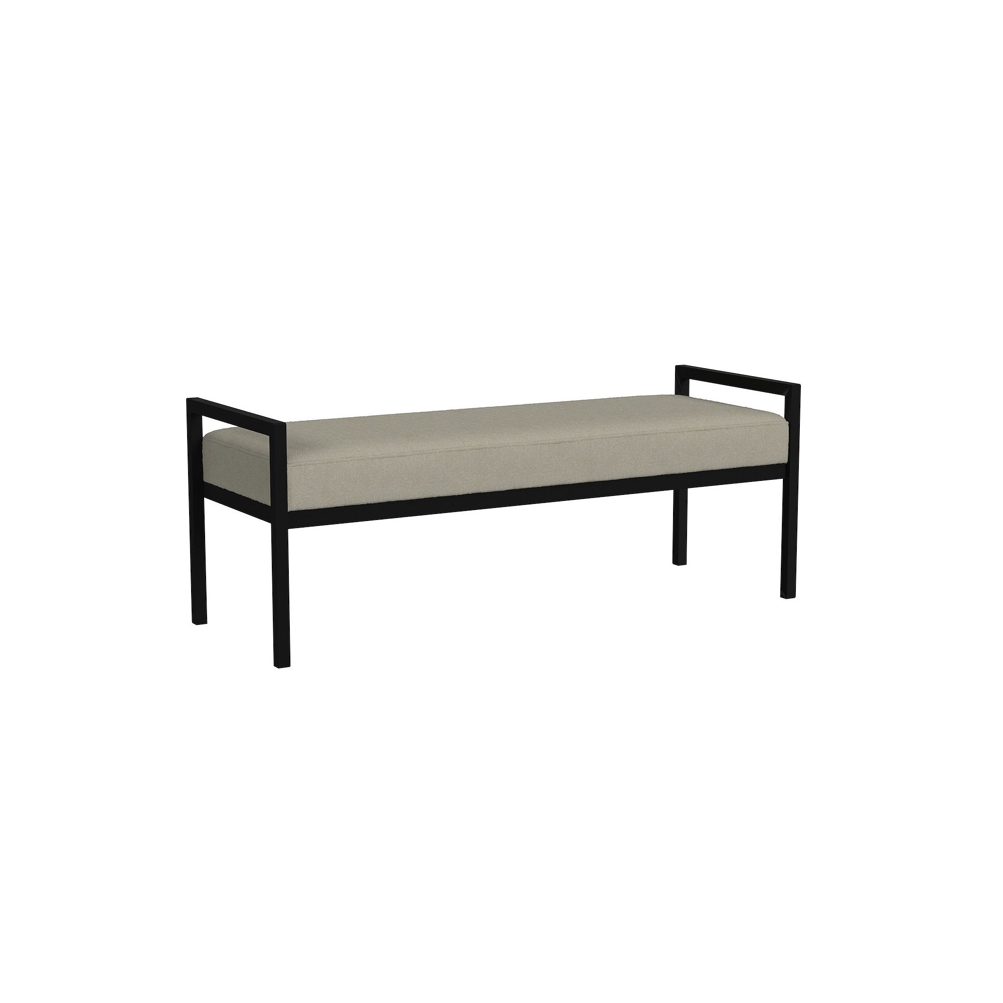 HomePop Modern Sherpa Bench, Fawn
