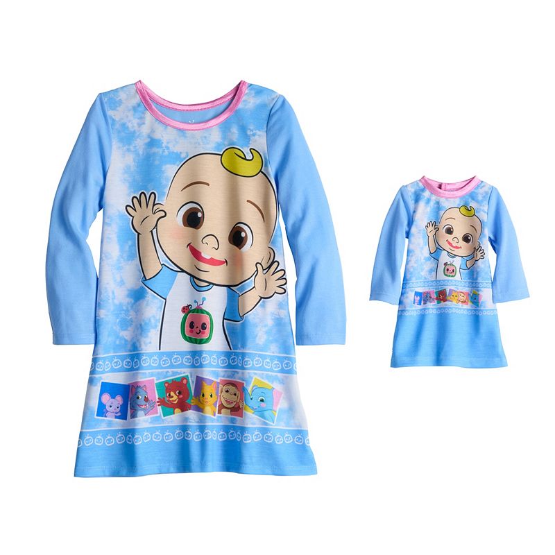 Komar Kids Girls  Cocomelon Toddler Nightgown With Matching Doll Gown Size  (4T)