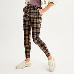 Brown check outlet leggings