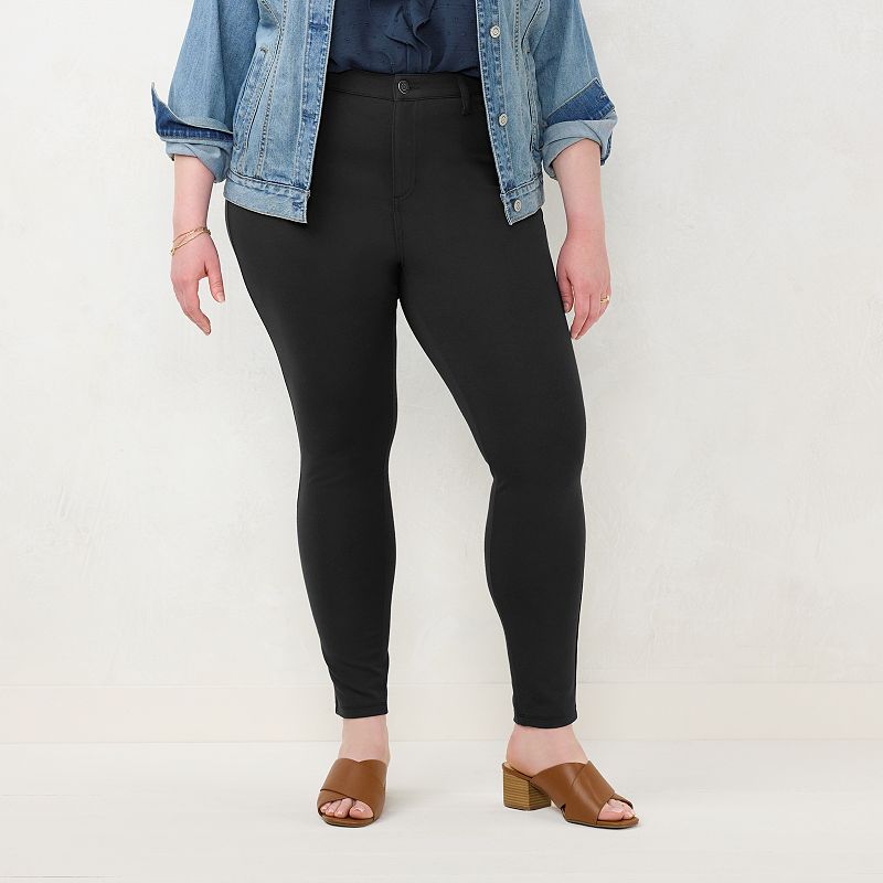 Plus Size LC Lauren Conrad High-Waisted Super Skinny Ponte Pants, Womens, 