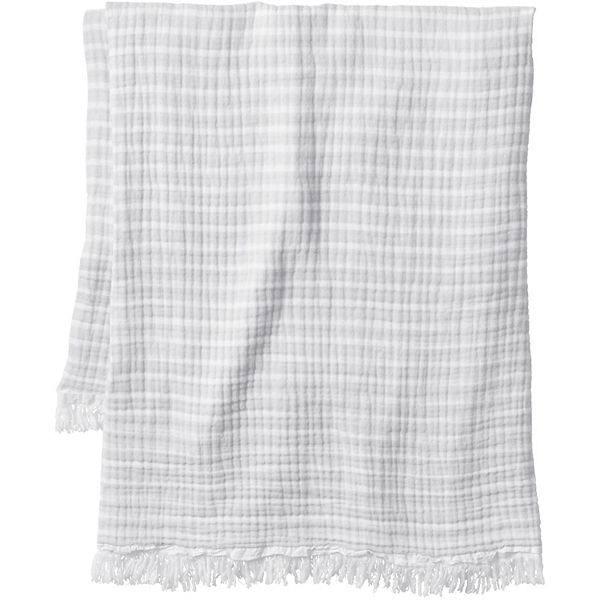 Lands' End Cotton Stripe Throw