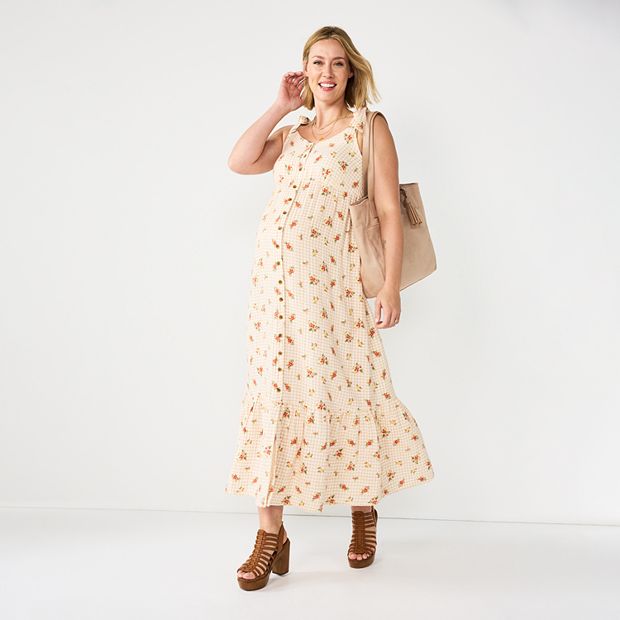 Maternity Sonoma Goods For Life® Knot Shoulder Maxi Dress