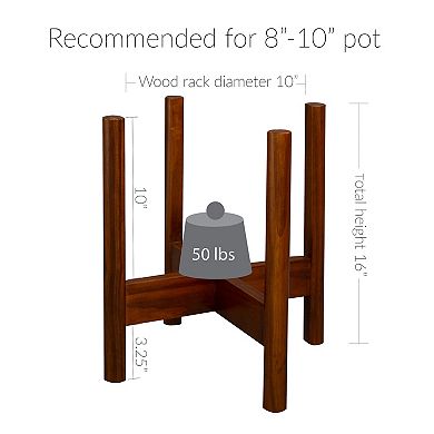 Casual Home Mahogany Finish Modern Plant Display Stand