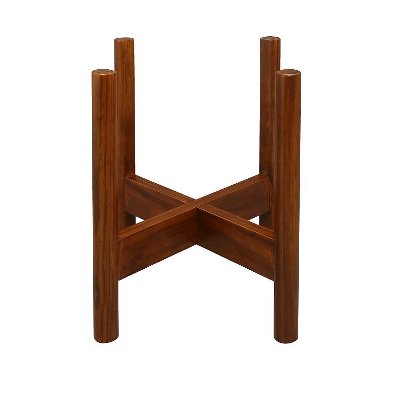 Casual Home Mid-Century Modern Mahogany Finish Modern Plant Display Stand, 