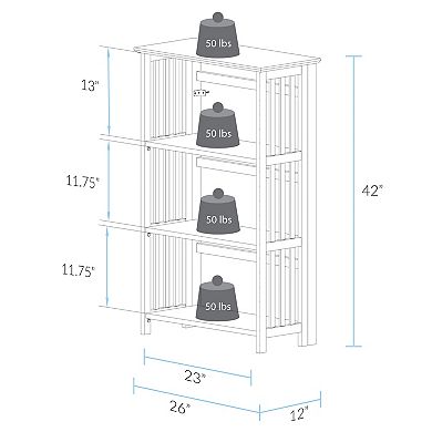 Casual Home Soho Manhattan 3-Shelf Folding Bookcase