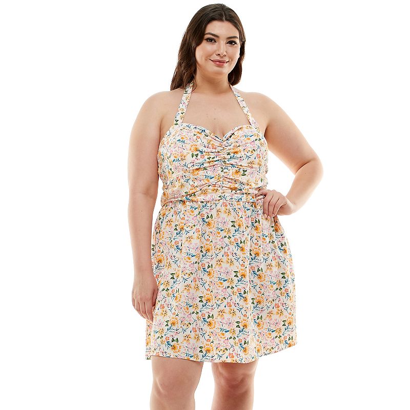 86508792 Juniors Plus Size Lily Rose Ruched Waist Skater Dr sku 86508792