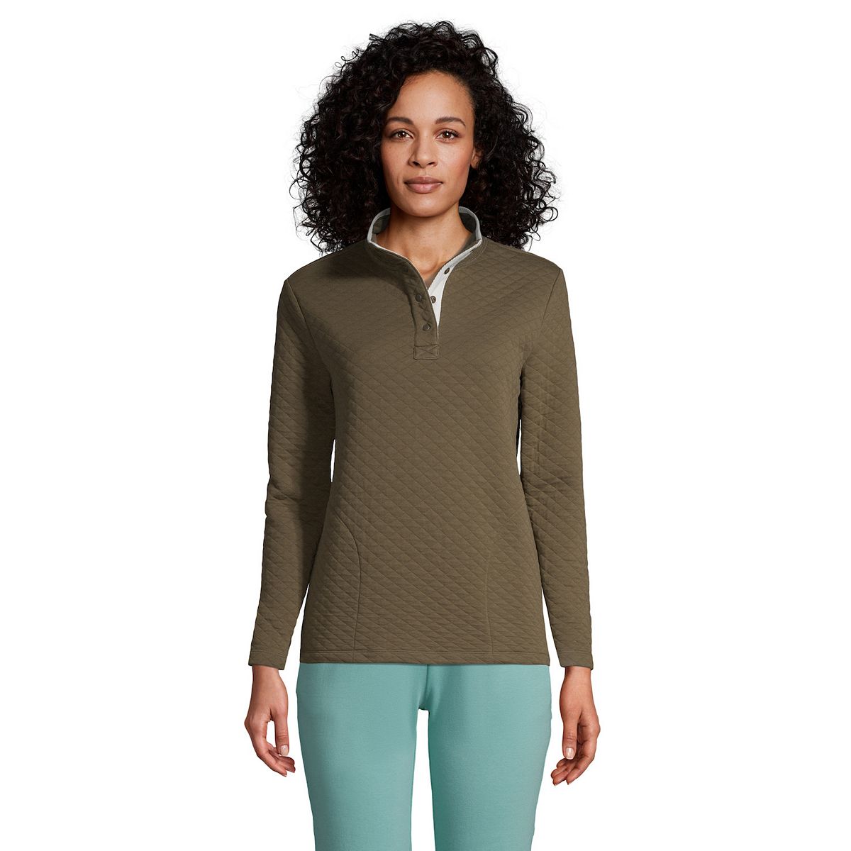 Lands end top quilted sweatshirt