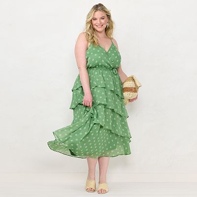 Plus Size LC Lauren Conrad Strappy Tiered Midi Dress