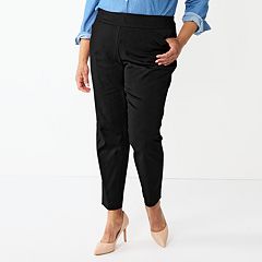 Petite Croft & Barrow® Pull-on Corduroy Pants, Women's, Size: 10 Petite,  Black