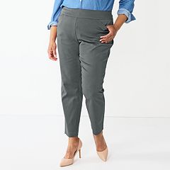 Womens Grey Straight Pants - Bottoms, Clothing