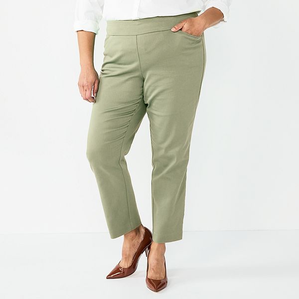 Plus Size Women's Croft & Barrow® Effortless Stretch Pull-On Straight-Leg  Pants