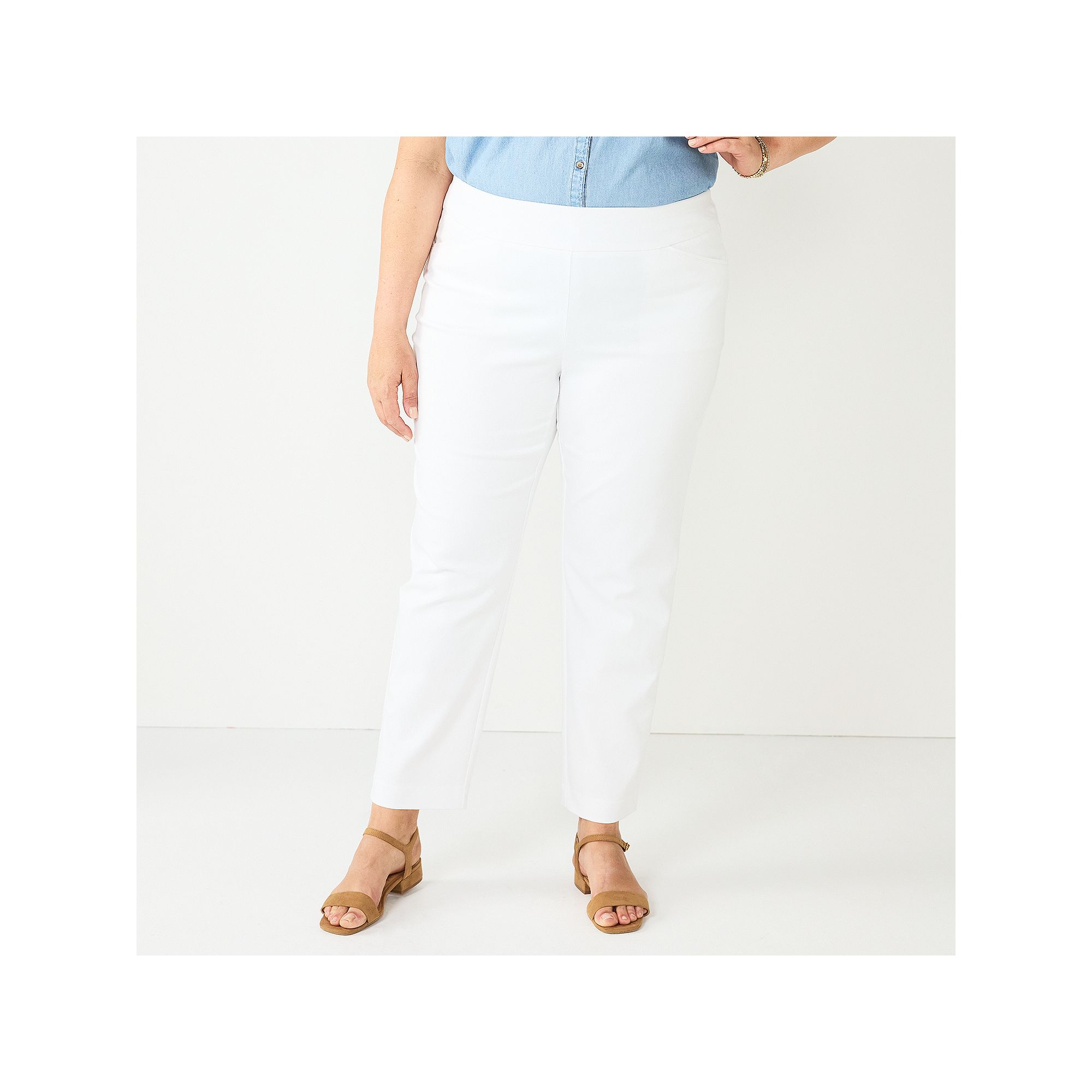 Plus Size Croft & Barrow® Effortless Stretch Pull-On Straight-Leg Pants, W