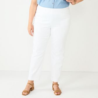 Plus Size Croft & Barrow® Effortless Stretch Pull-On Straight-Leg Pants