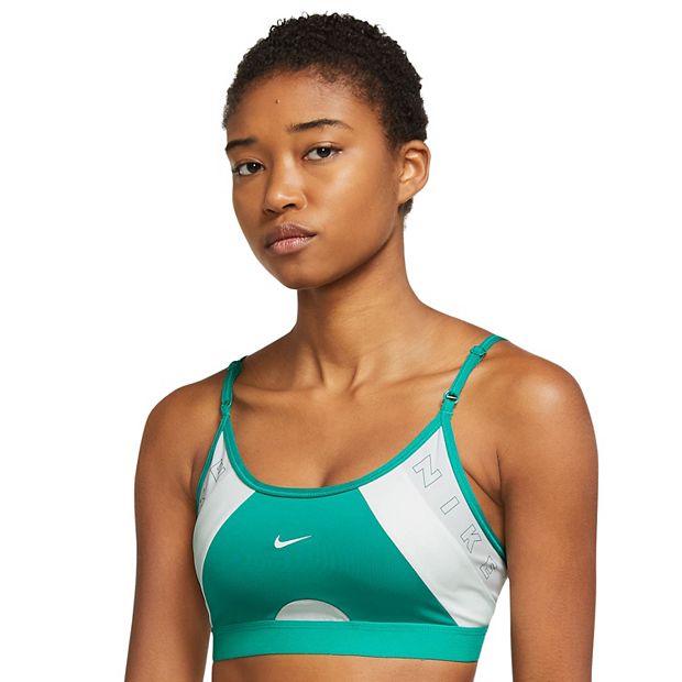 Nike Dri Fit Air Indy Logo Strap Sports Bra Green