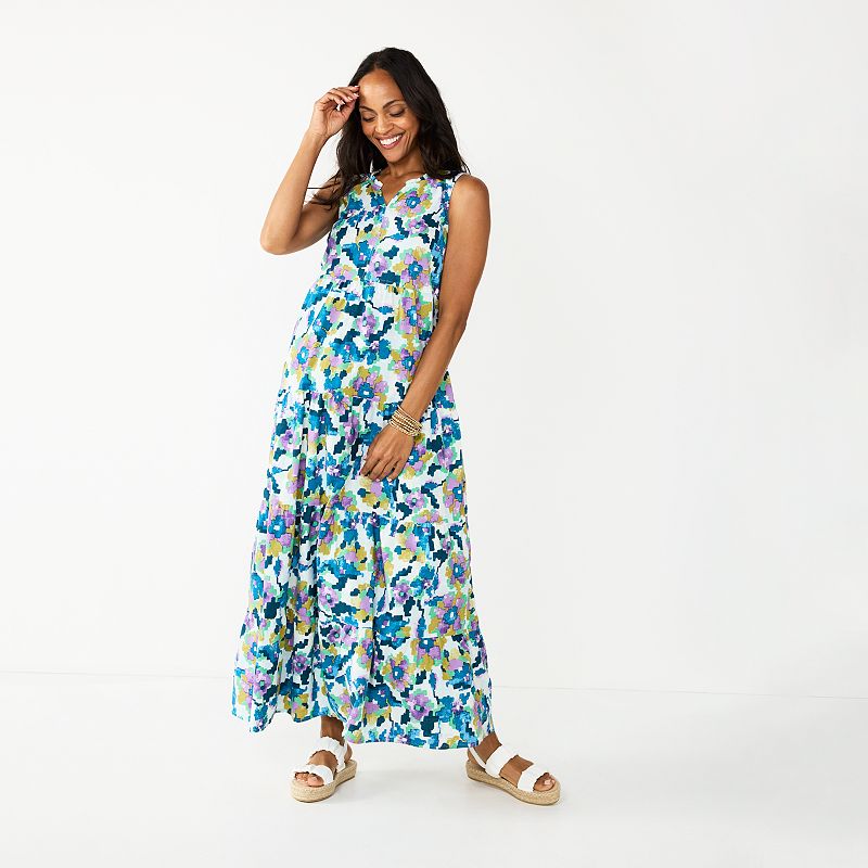 29828966 Womens Sonoma Goods For Life Tiered Maxi Dress, Si sku 29828966