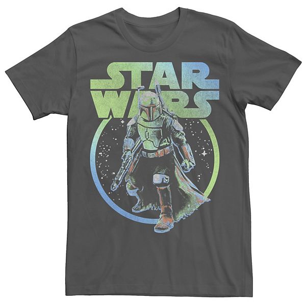 Men's Star Wars Boba Fett Rainbow Fett Circle Tee