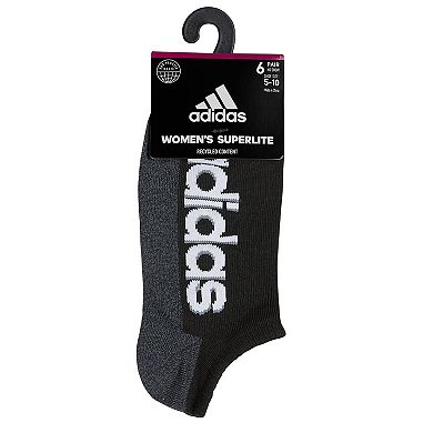 Women's adidas Superlite Linear 3 6-Pack No-Show Socks