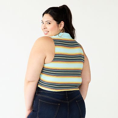 Juniors' Plus Size SO® Cropped Polo Tank