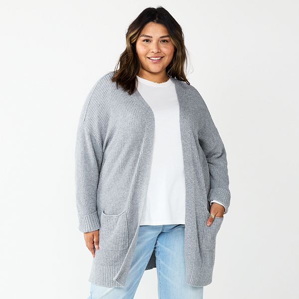 Plus Size Sonoma Goods For Life® Favorite Long Sleeve Cardigan