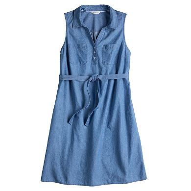 Women's Croft & Barrow® Sleeveless Chambray Shirtdress