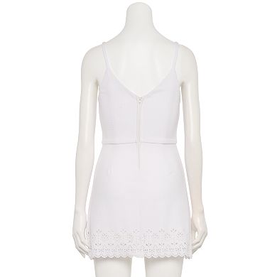 Juniors' Speechless Eyelet Strappy A-line Dress