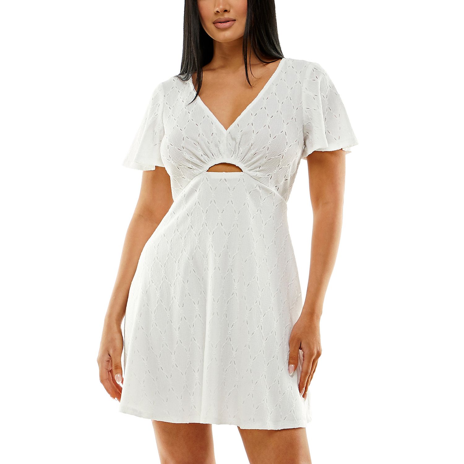 short sleeve white babydoll dress