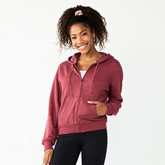 Red zip up online sweatshirt womens