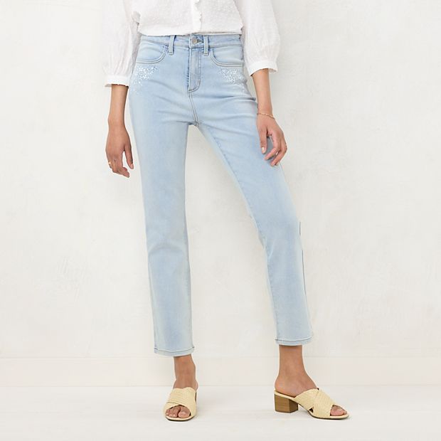 Women's LC Lauren Conrad Super High-Rise Crop Jeans,Size 10, 14, Light  Wash, NWT
