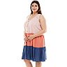 Juniors' Plus Size Lily Rose Colorblock Tiered Dress