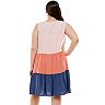 Juniors' Plus Size Lily Rose Colorblock Tiered Dress