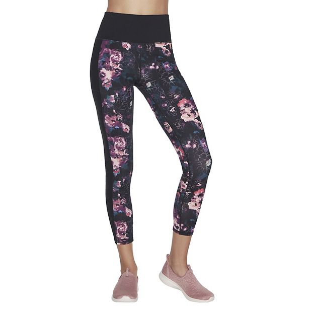 Women's Skechers GO WALK Wear™ Linear Floral High-Waisted 7/8 Leggings