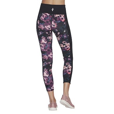 Women's Skechers GO WALK Wear™ Linear Floral High-Waisted 7/8 Leggings
